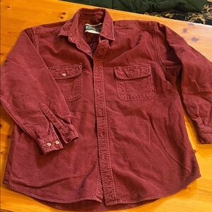 Vintage Field & Stream Men's Maroon Button Down Shirt